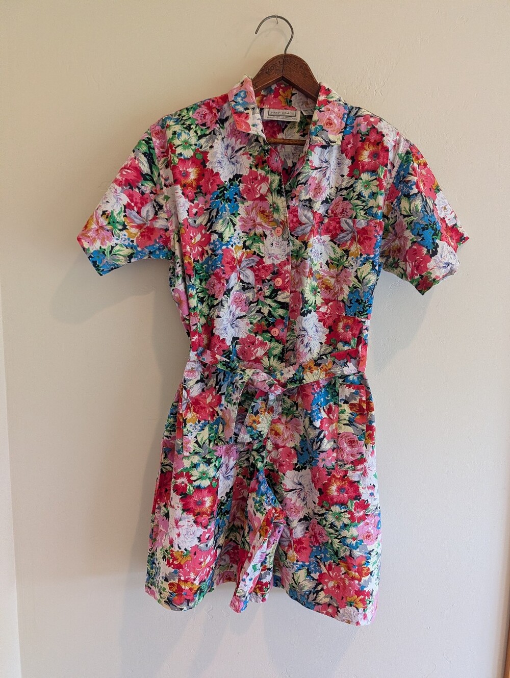 1980s COTTON Floral Shorts Romper Adorable 😍 Size Small